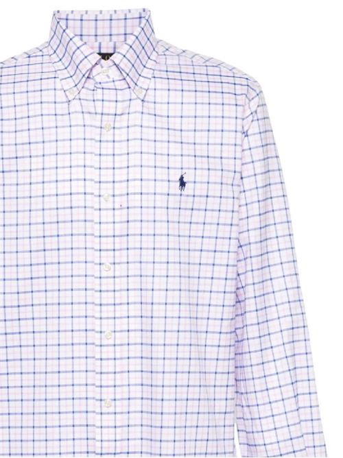 Camicia uomo in cotone blu/bianco/rosa Polo Ralph Lauren | 712936022003